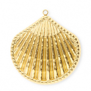 Stainless Steel - Rostfrei Stahl Anhänger Muschel Gold