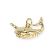 Brass TQ Metall Anhänger Narwal Gold