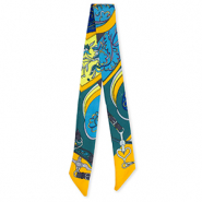 Bandana Schal mit Blume Teal green-orange-blue