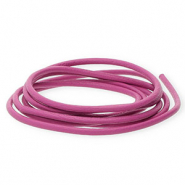 DQ Leder rund 2&nbsp;mm Cherry pink