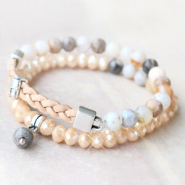 Schmucksets Natürlicher Schmuck mit Perlen aus Naturstein und Halb Edelstein Perlen