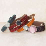 Schmucksets Lassen Sie sich inspirieren! Cuoio Armbänder und Schlüsselanhänger in Winterfarben