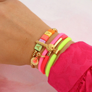 Schmucksets Armbändern entwerfen mit neonfarbenem, elastischem Band Ibiza