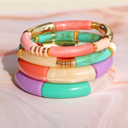 Schmucksets Trendige Armbaender mit Tube Acrylperlen herstellen