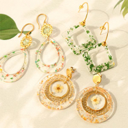 Schmucksets Ohrring-Designs für Resin-Anhänger mit getrockneten Blumen 