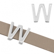 DQ Metall Schieber Buchstabe "W" &Oslash;10.3x2.3mm Antik silber (nickelfrei)