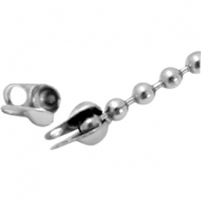 Stainless Steel Schmuckzubeh&ouml;r Endkappen f&uuml;r Ballchain 2mm aus rostfreiem Stahl Silber 