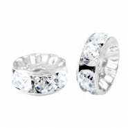 Strass Perlen Rondellen 6mm Silver-crystal