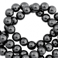 H&auml;matit  Perlen rund 8mm Anthracite grey