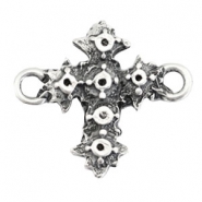 Metall Anh&auml;nger TQ Kreuz Zwischenst&uuml;ck/Fassung Antique silber