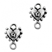 Metall Anh&auml;nger TQ Zwischenst&uuml;ck Herz Antique silber