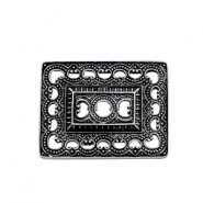 Metall Anh&auml;nger TQ boho style Rechteck Antique silber