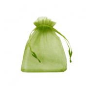 Schmuckbeutel Organza 7x9cm Olive green