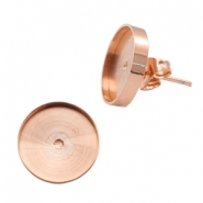 Polaris Steel Ohrringe mit Fassung f&uuml;r 7mm Cabochon/Swarovski SS34 Rosegold