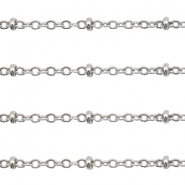 Stainless Steel - Rostfrei Stahl Schmuckzubeh&ouml;r Gliederkette 2mm Silber