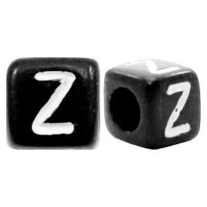 Buchstaben Perlen aus Acryl Z Schwarz