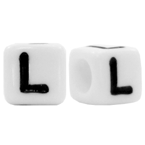 Buchstaben Perlen aus Acryl L Weiss