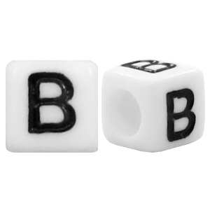 Buchstaben Perlen aus Acryl B Weiss