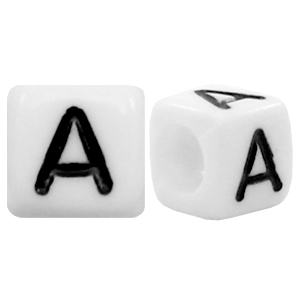 Buchstaben Perlen aus Acryl A Weiss