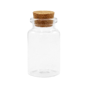 Wunschflaschen mit Kork 5x3cm Transparent
