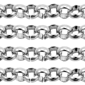 Stainless Steel - Rostfrei Stahl Schmuckzubeh&ouml;r Gliederkette 4mm Antik silber