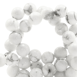 Naturstein Perlen Magnesit 6mm White-grey