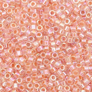 Miyuki Perlen delica's 11/0 Dark peach lined crystal AB