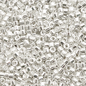 Miyuki Perlen delica's 11/0 Bright sterling plated silver