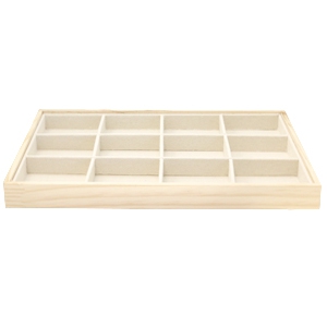 Schmuckdisplay 12-F&auml;cher Natural-linen white