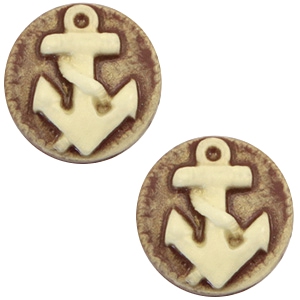 Cabochon Basic Camee 20mm Anker Brown-antique gold