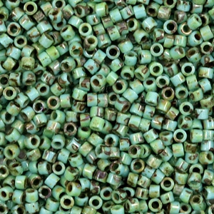 Miyuki Perlen delica's 11/0 Opaque picasso turquoise blue DB-2264