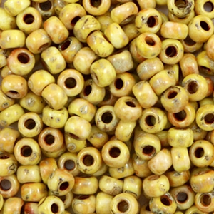 Miyuki Rocailles 6/0 Opaque picasso yellow 6-4512
