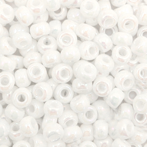 Miyuki Rocailles 6/0 Opaque AB white 6-471