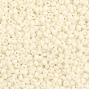Miyuki Rocailles 11/0 Opaque matte cream white 11-2021