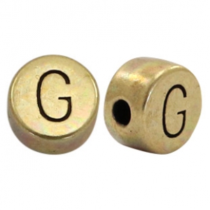 Perlen Buchstabe DQ  G Antik bronze (nickelfrei)