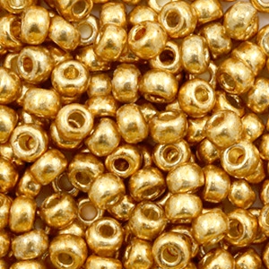 Miyuki Rocailles 6/0 Duracoat galvanized yellow gold 6-4203