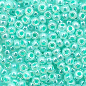 Miyuki Rocailles 8/0 Ceylon aqua green 8-536