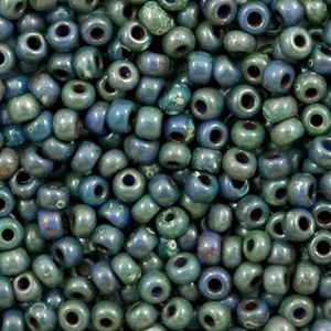 Miyuki Rocailles 8/0 Opaque picasso dark teal 8-4516
