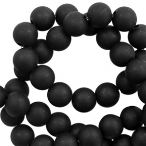 6 mm Acryl Perlen matt Black