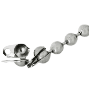 Basic Quality Metall Endkappen f&uuml;r Ballchain 2mm Antik silber