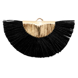 Perlen Quaste Anh&auml;nger Gold-black