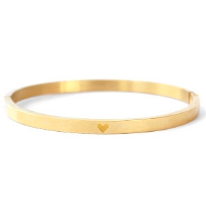 Armb&auml;nder aus Stainless Steel - Rostfreiem Stahl mit Herz Gold