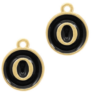 Basic quality Metall Anh&auml;nger Buchstaben O Gold-schwarz