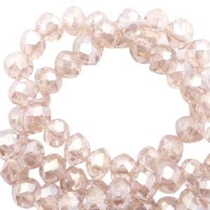 Top Glas Facett Perlen 3x2mm Rondellen Champagne