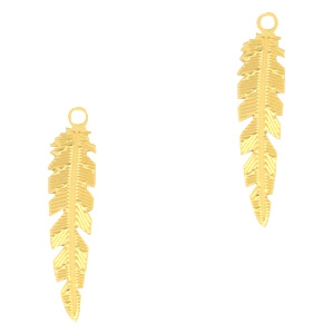 Bohemian Anh&auml;nger Feder Gold
