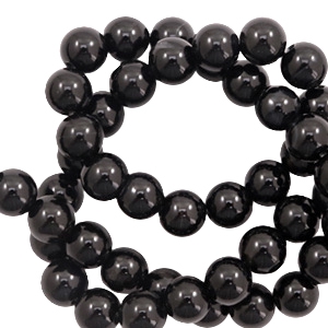 Naturstein Perlen Chalcedon (Quarz), Onyx und Achat 8mm Black