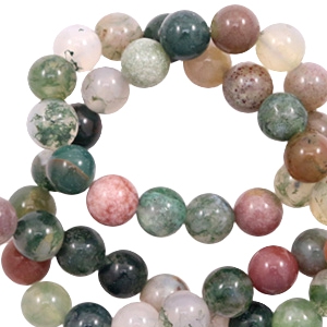 Naturstein Perlen Chalcedon (Quarz) und Jaspis 4mm Green mix