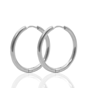 Ohrringe aus Stainless Steel - Rostfreiem Stahl Creolen 25mm Silber