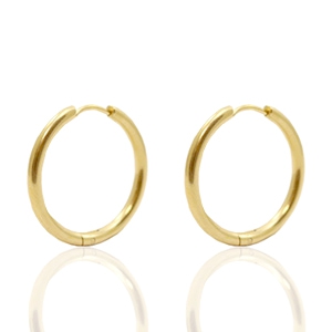 Ohrringe aus Stainless Steel - Rostfreiem Stahl Creolen 19mm Gold