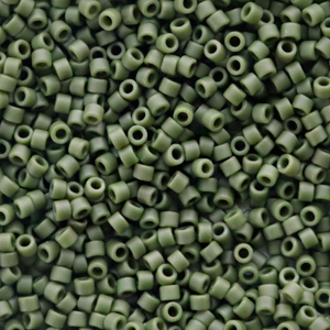 Miyuki Perlen delica's 11/0 Opaque glazed frosted dark green DB-2291